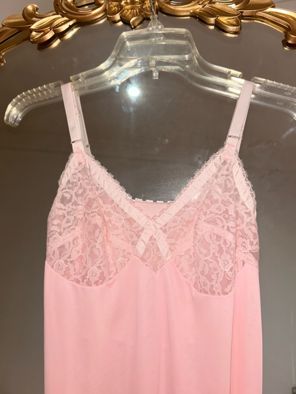 Carol Brent Lace Vintage Light Pink Slip Dress